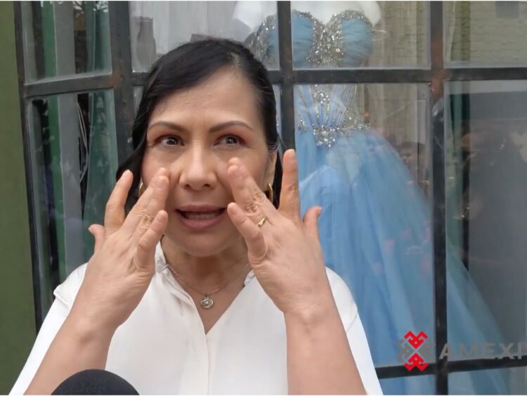 Samia durante un encuentro con medios en el que habló sobre el éxito de Contrato de Corazones y su segunda temporada.