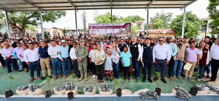 Familias desplazadas en ​Olinalá, Guerrero, reciben alimentos