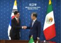 Los cancilleres de México y Corea. AMEXI Foto