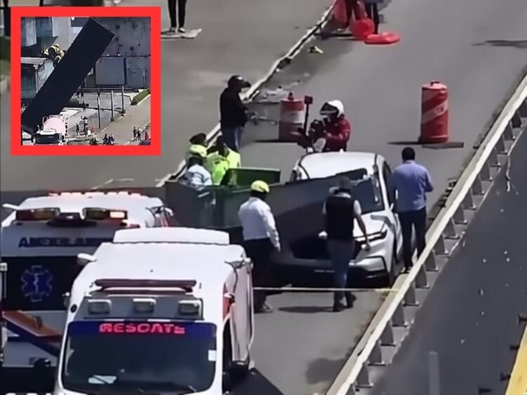 Muere mujer aplastada por estructura frente a Paseo Interlomas