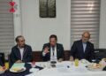 Presidencia colegiada de la UNT: Francisco Hernández Juárez, Jesus Ortíz Álvarez, Carlos Hugo Morales Molales, durante la plenaria del 5 de agosto del 2026. unidad sindical