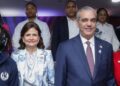 Momento de mujeres Raquel Peña, vicepresidenta de República Dominicana, y el presidente Luis Abinader. AMEXI Foto X Raquel Peña