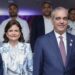 Momento de mujeres Raquel Peña, vicepresidenta de República Dominicana, y el presidente Luis Abinader. AMEXI Foto X Raquel Peña