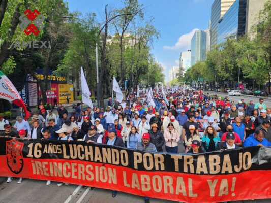 SME marcha junto con usuarios de la energía eléctrica a palacio nacional, este 11 de agosto
