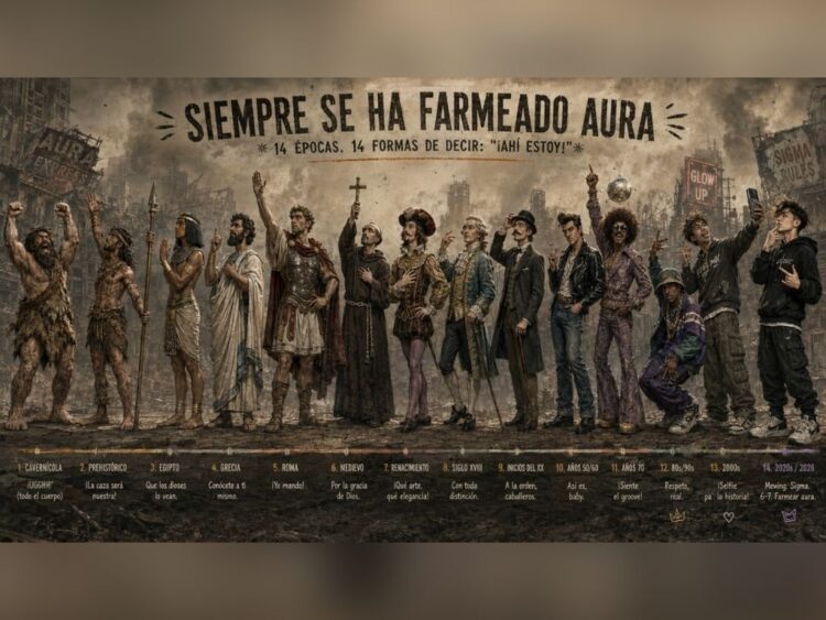 Siempre se ha farmeado aura. Imagen diseñada con IA por Iris Bringas