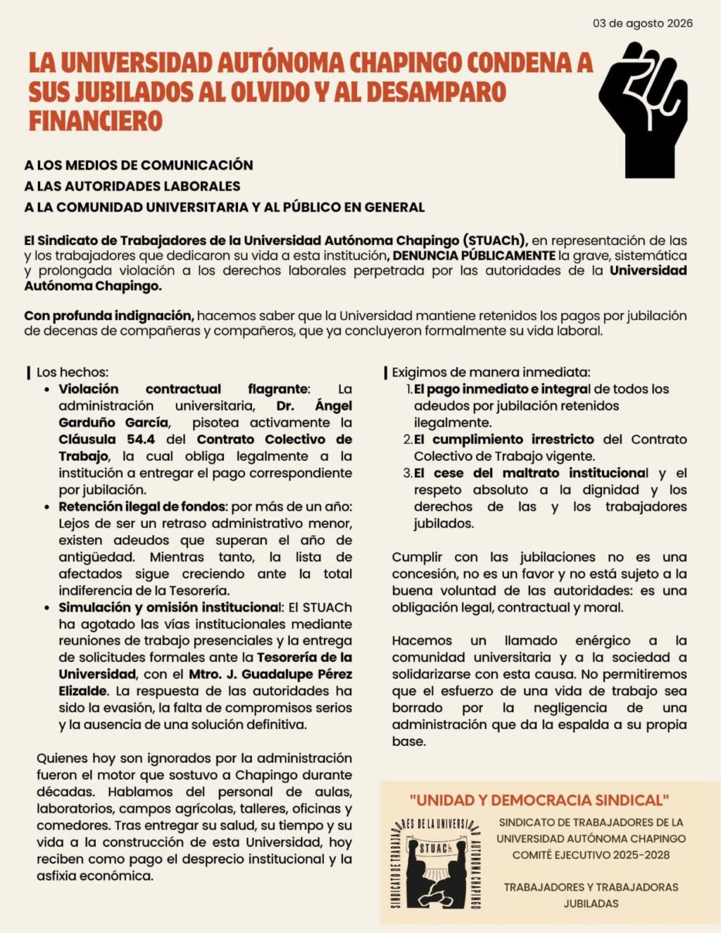 No es un simple retraso administrativo, advierte el sindicato