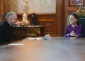 Presidenta recibe al cardenal Parolin en Palacio Nacional