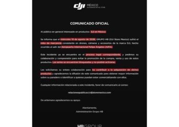 comunicado de DJI por robo de drones al salir del AIFA. AMEXI Foto X