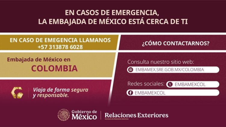 Embajada de México asiste a 213 connacionales tras sismo en Colombia