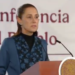 La presidenta de México, Claudia Sheinbaum, habla durante su conferencia matutina.