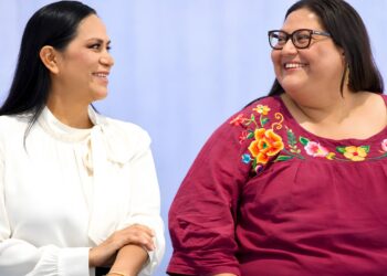 Ariadna Montiel y Citlalli Hernández, dirigentes de Morena, encabezaron el proceso de definición de las 17 coordinaciones estatales rumbo a las elecciones de 2027. AMEXI Foto