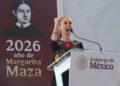 Claudia Sheinbaum presenta en Pachuca su informe durante la gira 'Honestidad y Resultados' en Hidalgo. AMEXI/Foto: Presidencia de la República