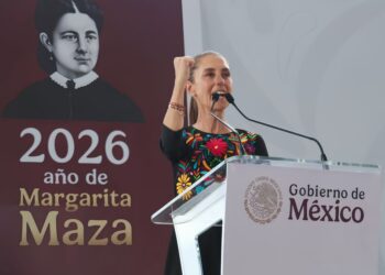Claudia Sheinbaum presenta en Pachuca su informe durante la gira 'Honestidad y Resultados' en Hidalgo. AMEXI/Foto: Presidencia de la República