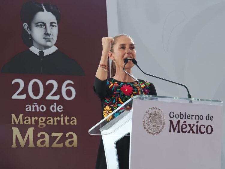 Claudia Sheinbaum presenta en Pachuca su informe durante la gira 'Honestidad y Resultados' en Hidalgo. AMEXI/Foto: Presidencia de la República