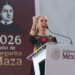 Claudia Sheinbaum presenta en Pachuca su informe durante la gira 'Honestidad y Resultados' en Hidalgo. AMEXI/Foto: Presidencia de la República