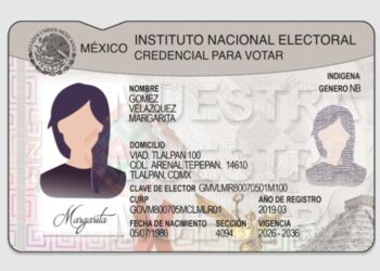 Credencial para votar del INE.