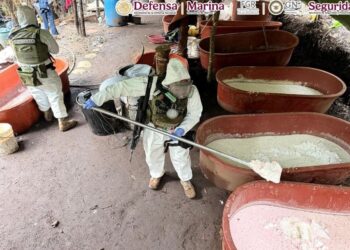 Desmantelan laboratorio clandestino en Zitácuaro, Michoacán.