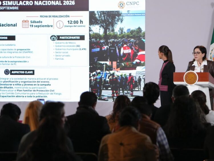 Detallan el Segundo Simulacro Nacional 2026. AMEXI Foto Presidencia
