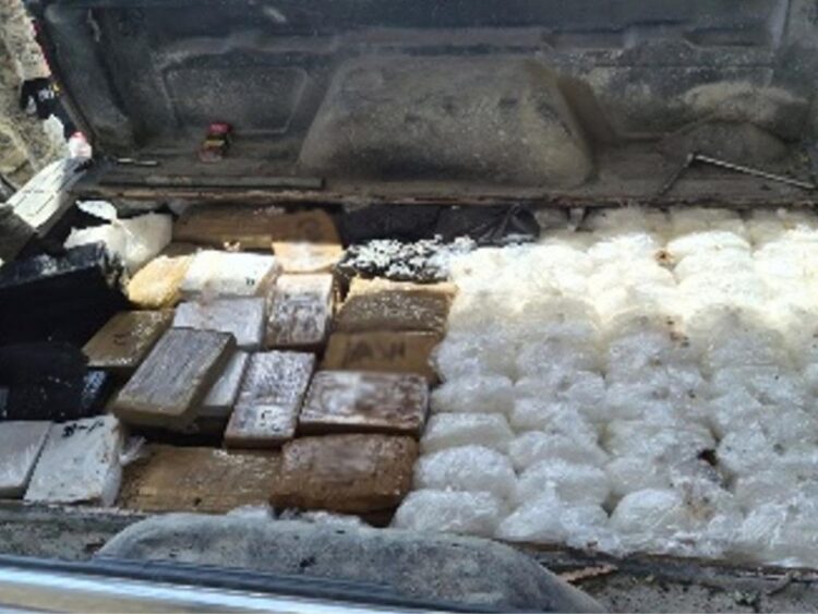 Droga decomisada en San Luis Río Colorado, Sonora.