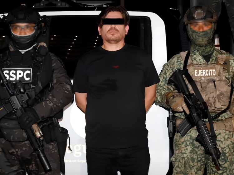 'El Peli', detenido en Mazatlán. AMEXI Foto SSPC