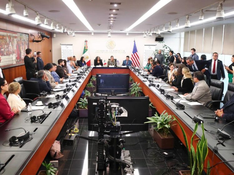 Encuentro de senadores mexicanos y legisladores del estado de Nueva York sobre comunidades migrantes. AMEXI Foto Senado de la República