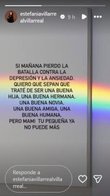 Estefanía Villarreal generó preocupación entre sus seguidores tras publicar un mensaje sobre depresión y ansiedad. | AMEXI/FOTO: IG @estefaniavillarrealvillarreal