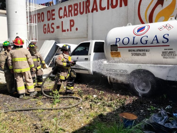 Fuga de gas en estación clausurada en Ecatepec. AMEXI foto Especial