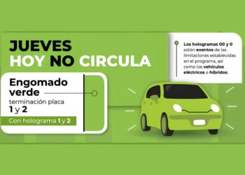 Hoy No Circula jueves 10 de septiembre AMEXI
