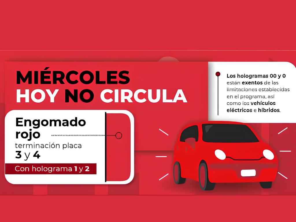 Hoy No Circula miércoles 2 de septiembre. AMEXI/Imagen: CAMe