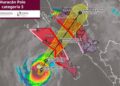 El huracán Polo mantiene en alerta a Baja California Sur con lluvias torrenciales, vientos de hasta 240 km/h y oleaje de hasta 10 metros. | AMEXI/FOTO: X @conagua_clima