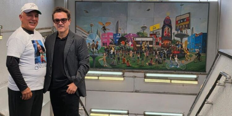 Rock y pop: Nuevo mural de Manjarrez en la estación Puebla del Metro