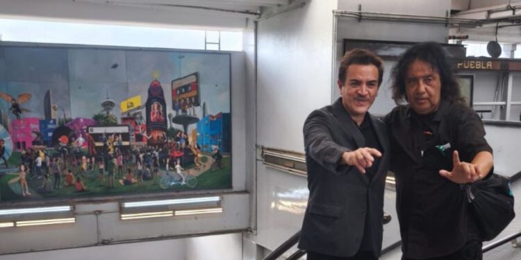Rock y pop: Nuevo mural de Manjarrez en la estación Puebla del Metro