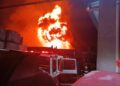 Incendio en bodega de químicos en Acolman, Edomex. 16 de septiembre de 2026. AMEXI Foto RRSS