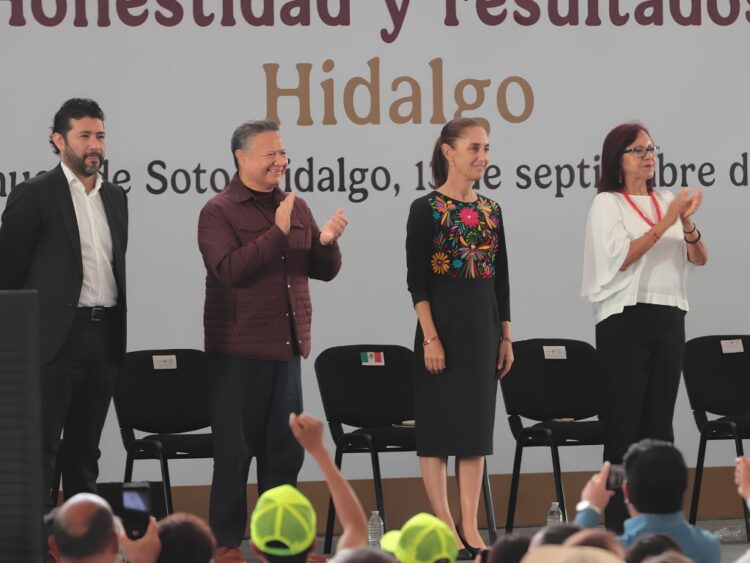 Julio Menchaca y Claudia Sheinbaum. Colaboración ratificada. AMEXI Foto Gobierno de Hidalgo