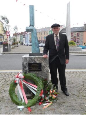 Michel Hogan. Autor de Irish Soldiers of Mexico en el Memorial de Riley.