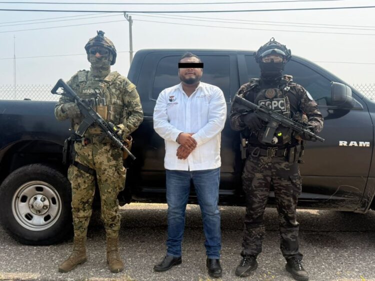 Miguel Ángel Sánchez Altamirano, alcalde de Juchitán, detenido por presuntos nexos con el crimen organizado. AMEXI Foto RRSS