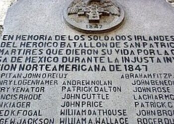 Placa en memoria del Batallón de San Patricio