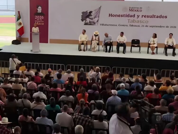 Rendición de cuentas de la presidenta Sheinbaum en Villahermosa, Tabasco. AMEXI