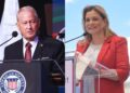 Ronald Johnson, embajador de EU en México, y Maru Campos, gobernadora de Chihuahua. AMEXI Fotos Especial