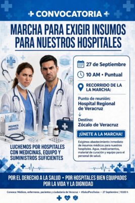 Trabajadores del sector salud, estudiantes, sociedades médicas, organizaciones civiles, pacientes y familiares son convocados