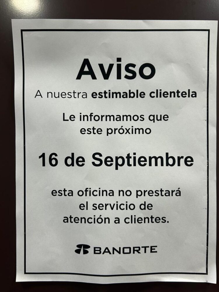 ¿Abren los bancos el 16 de septiembre, día de la Independencia?