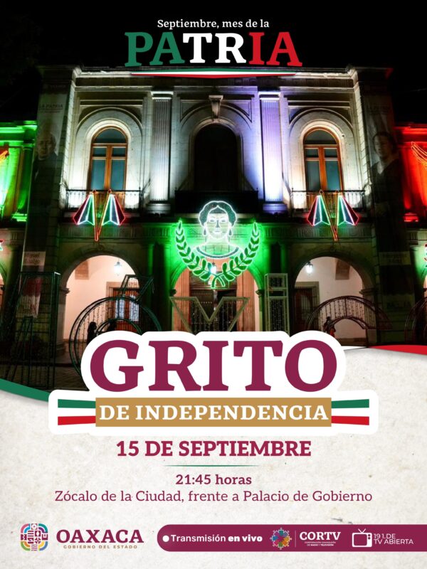 El gobernador Salomón Jara dará el Grito de Independencia en el Zócalo capitalino.