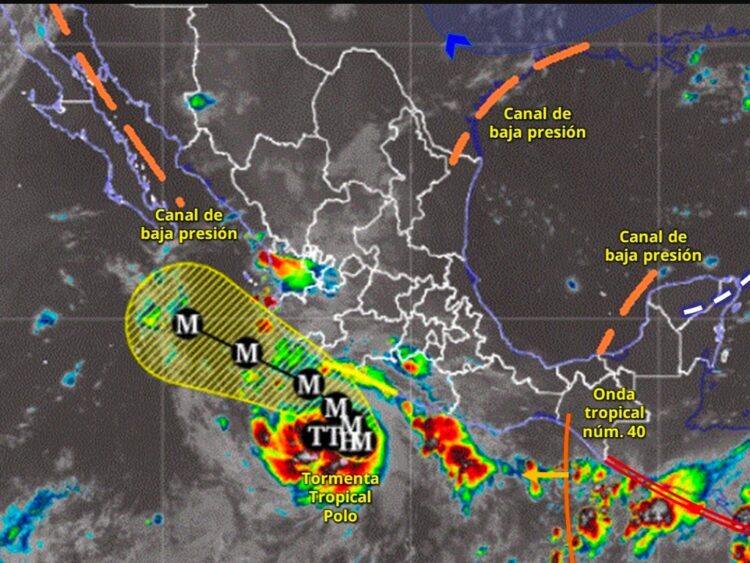 Tormenta tropical Polo provoca lluvias fuertes a intensas en 20 estados. | AMEXI/FOTO: X @conagua_clima
