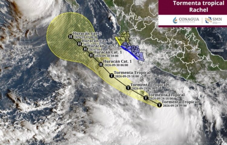 Rachel se convertirá en huracán categoría 1 el 30 de septiembre. | AMEXI/FOTO: IG @conagua_clima