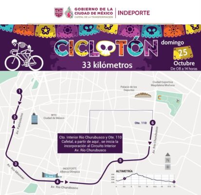 Ciclotón CDMX: 33 kilómetros y concurso de disfraces este domingo 25 de octubre. AMEXI/Foto: @DeporteCDMX