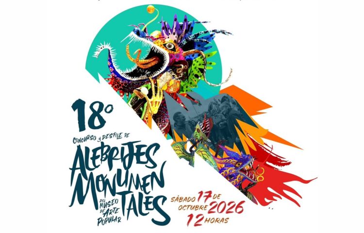 Cartel oficial del 18º Desfile y Concurso de Alebrijes Monumentales del Museo de Arte Popular, que se realizará el 17 de octubre de 2026 en la Ciudad de México.
