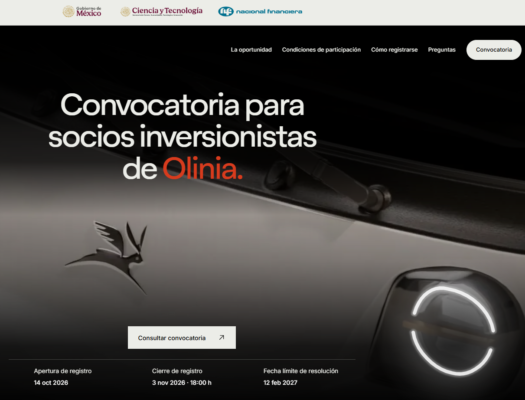 Gobierno de México convoca a socios para fabricar vehículos eléctricos Olinia. AMEXI/Foto: Proyecto Olinia