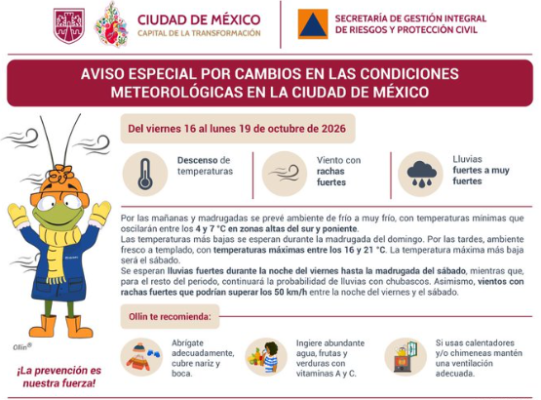 CDMX activa aviso por lluvias. AMEXI/Foto: CDMX