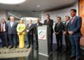Marcelo Ebrard habla de la revisión del T-MEC ante comisiones del Senado.