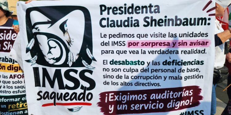 Trabajadores sindicalizados del IMSS regresan a las calles